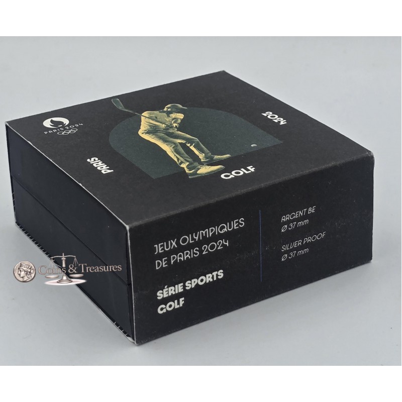 France 2024 Silver Proof coin Paris Olympic sports golf WORLD COINS