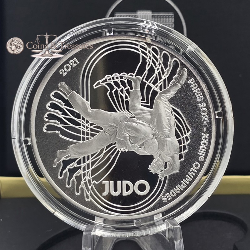 France 2024 Silver Proof coin Paris Olympic sports judo WORLD COINS