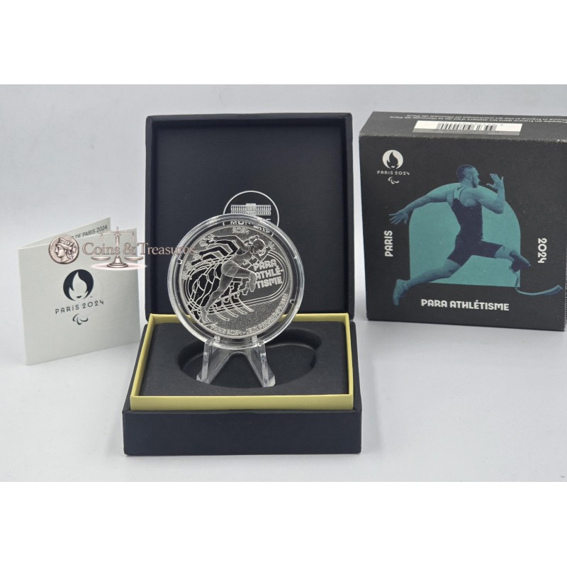 France 2024 Silver Proof coin Paris Olympic sports Para-athletics WORLD COINS