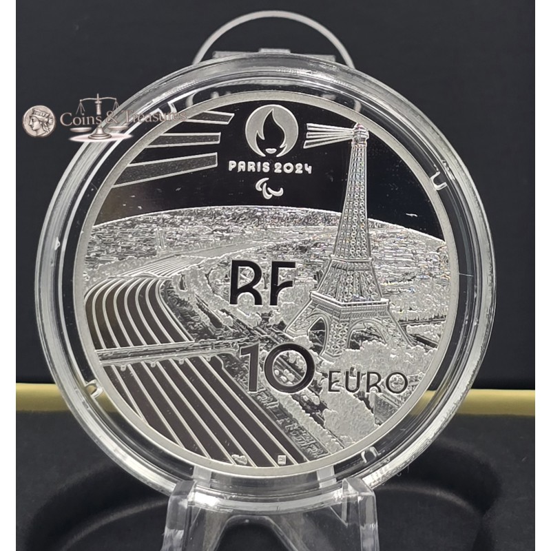 France 2024 Silver Proof coin Paris Olympic sports Para-athletics WORLD COINS