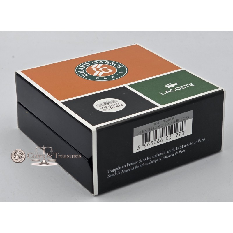 France 2023 Silver Proof coin Tennis Roland Garros Lacoste WORLD COINS