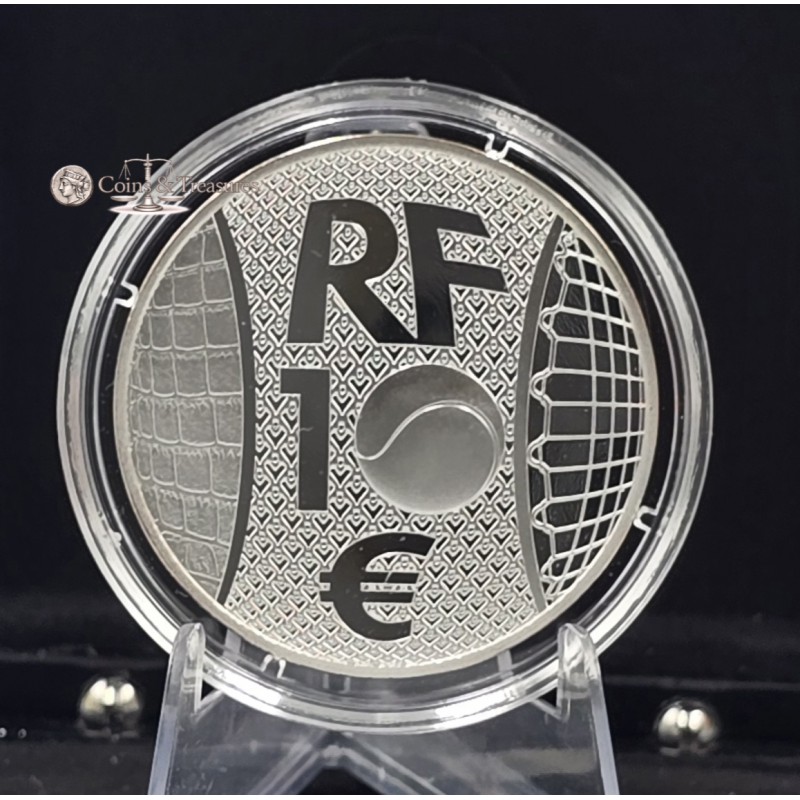 France 2023 Silver Proof coin Tennis Roland Garros Lacoste WORLD COINS