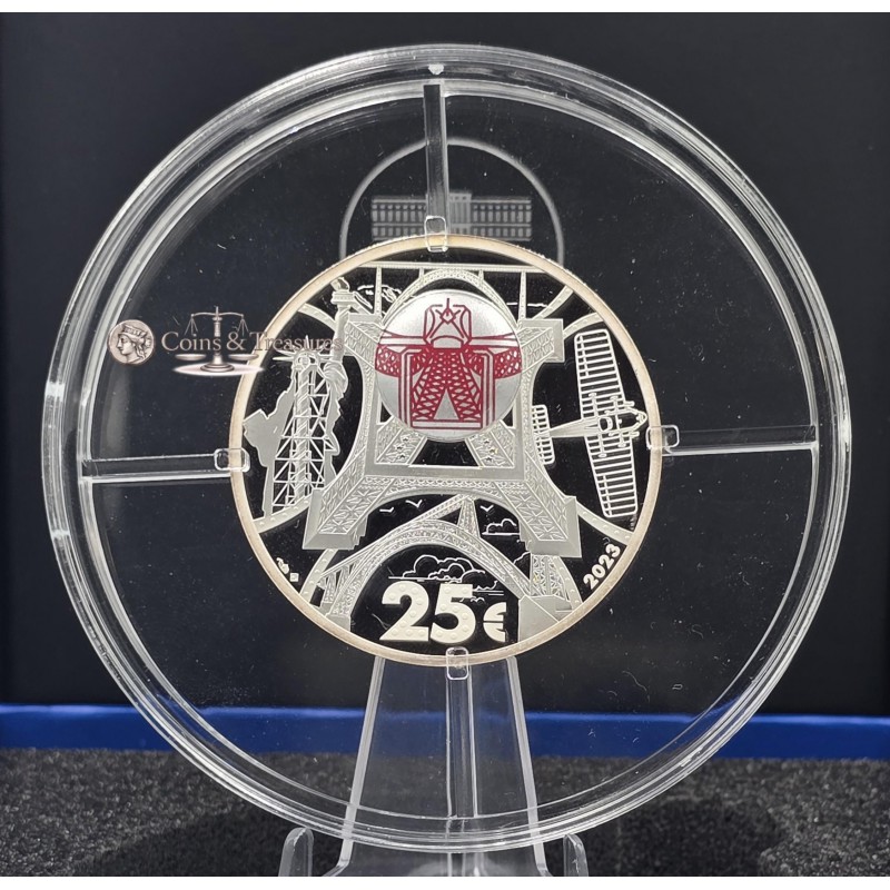 France 2023 Silver Proof coin Gustave Eiffel 2 oz 999 WORLD COINS