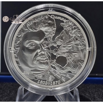 France 2024 Silver Proof coin Alexandre Dumas 1oz 999