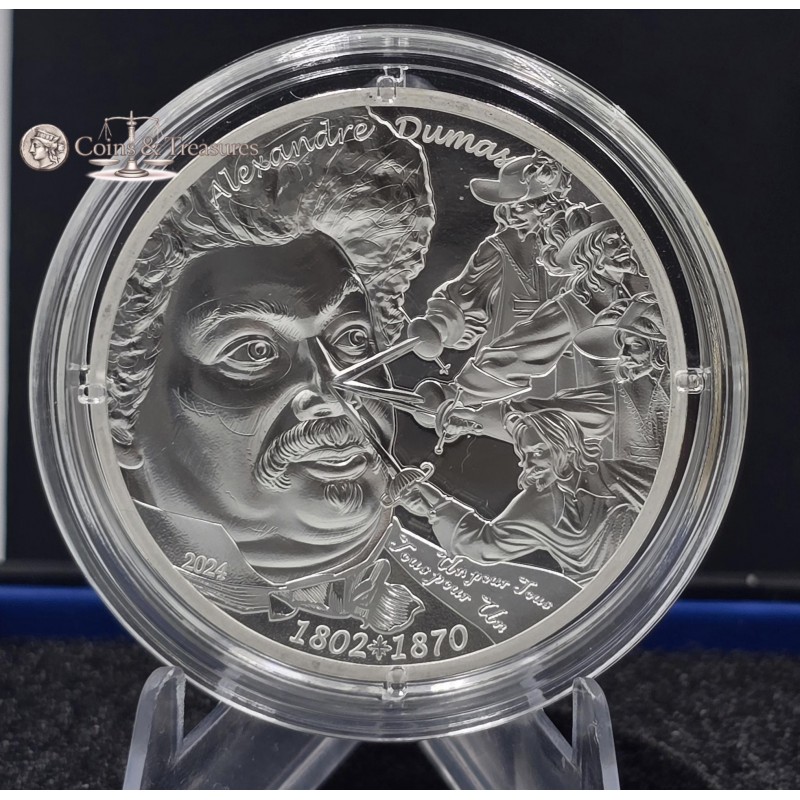 France 2024 Silver Proof coin Alexandre Dumas 1oz 999 WORLD COINS