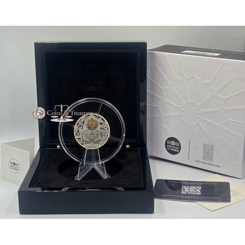 France 2024 Silver Proof coin Notre Dame 2 oz 999 WORLD COINS