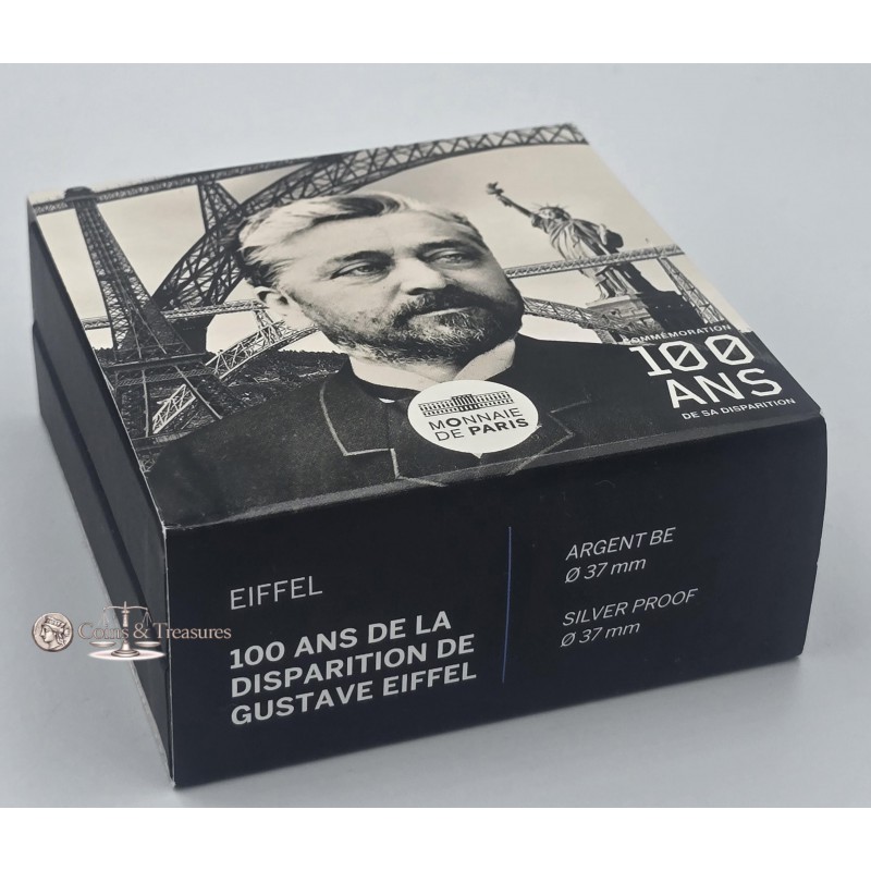 France 2023 Silver Proof coin Gustave Eiffel 999 Tower WORLD COINS