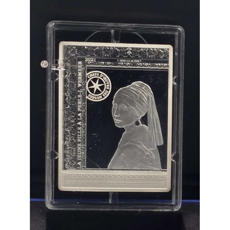 France 2021 Silver Proof coin Vermeer Girl with Pearl WORLD COINS
