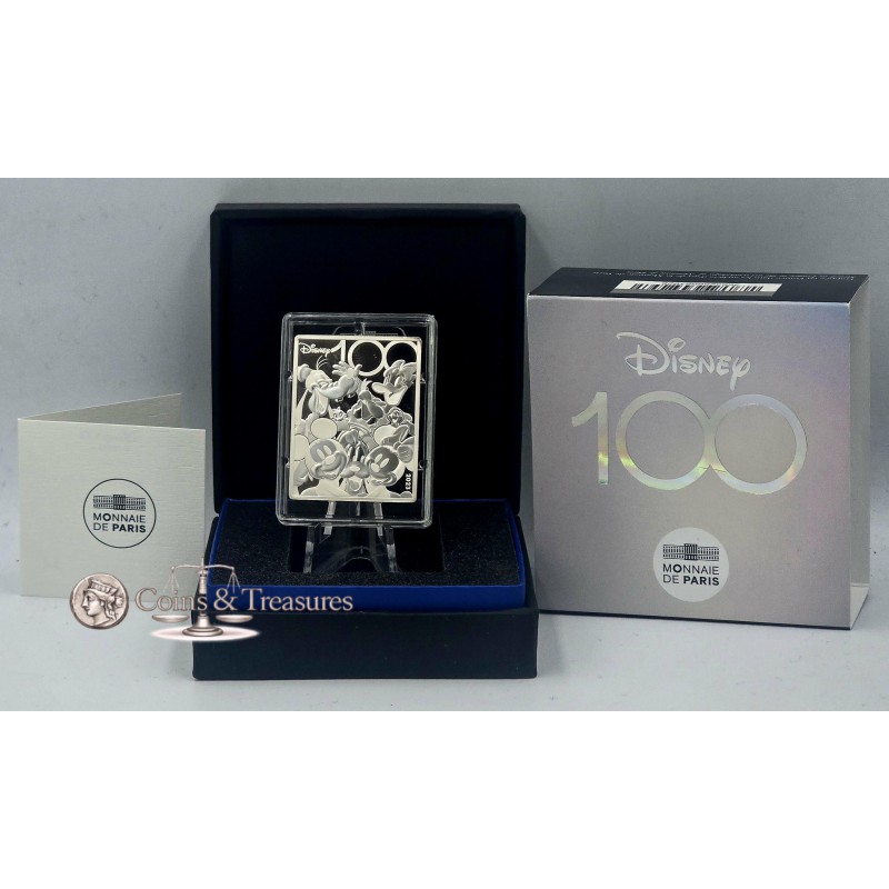 France 2023 Disney 100th Anniversary Silver Coin Bar 999 2024 WORLD COINS