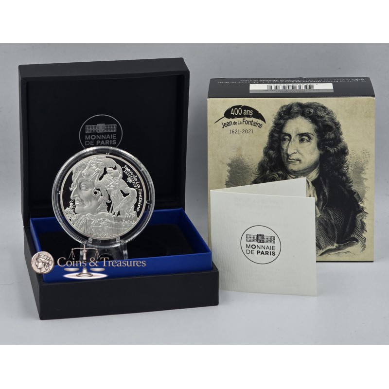 France 2021 Silver Proof coin 999 Jean de la Fontaine WORLD COINS