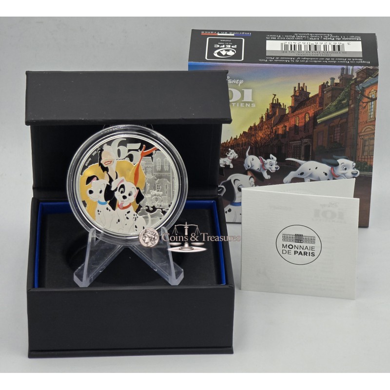 France 2026 Disney The 101 Dalmatians anniversary Silver Coin WORLD COINS
