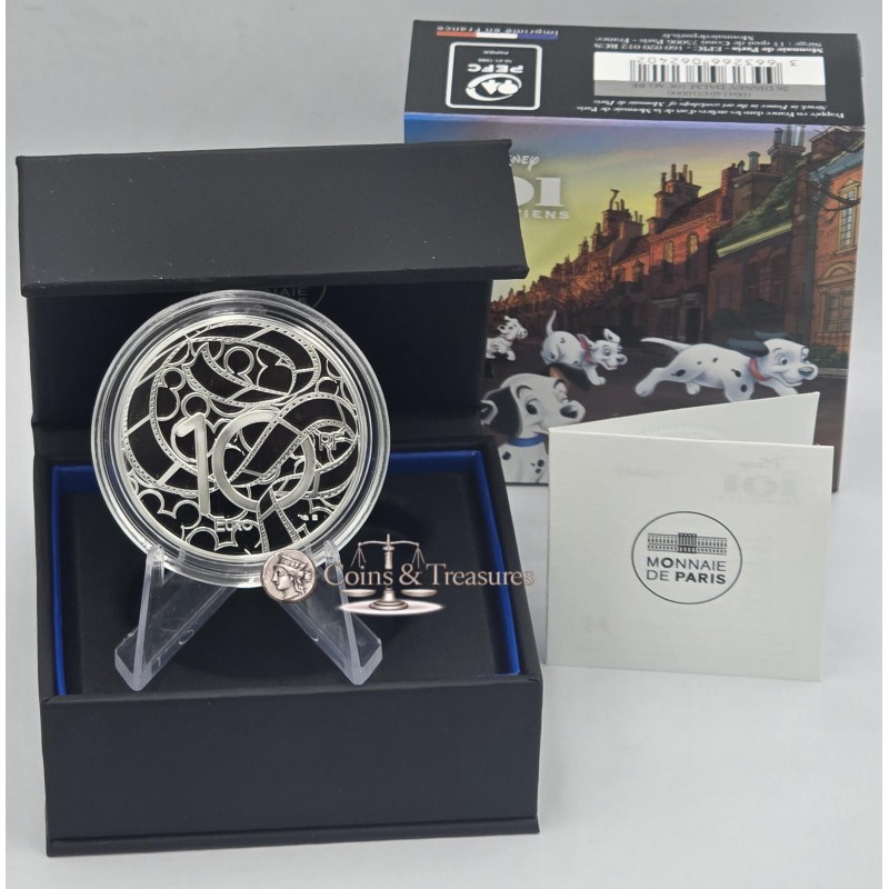 France 2026 Disney The 101 Dalmatians anniversary Silver Coin WORLD COINS