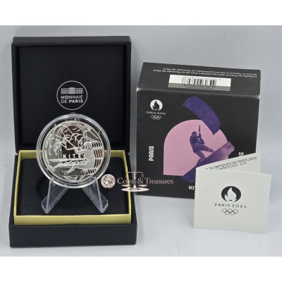 France 2024 Silver Proof coin Paris Olympic sports Kite