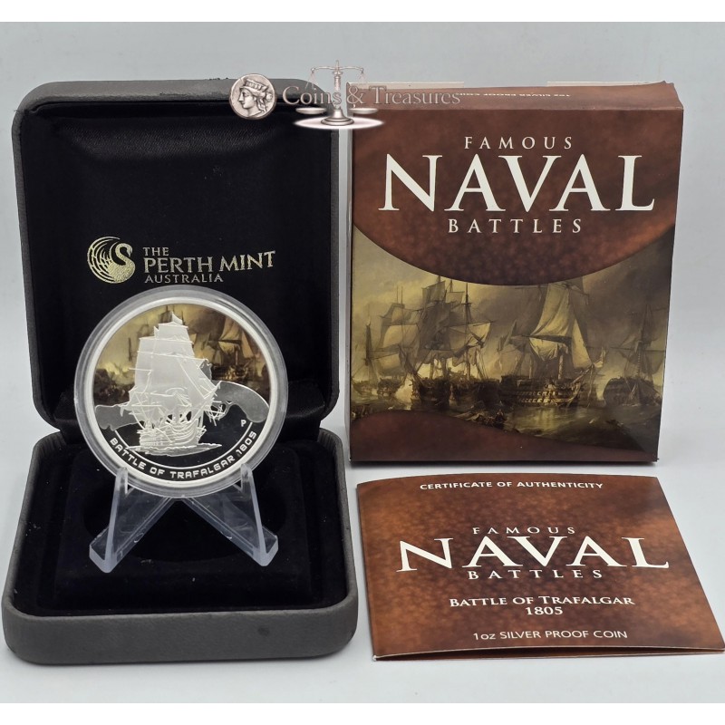 TRAFALGAR Famous Naval Battles 1805 Silver Coin Cook Islands 2010 GOLD AND SILVER BULLION