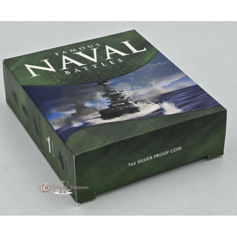 JUTLAND Famous Naval Battles 1916 Silver Coin Cook Islands 2010 GOLD AND SILVER BULLION