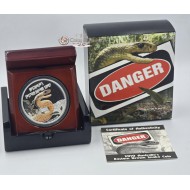 SNAKE Eastern Brown Deadly Dangerous Silver Coin Tuvalu 2010