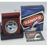 GREAT WHITE SHARK Deadly Dangerous Silver Coin Tuvalu 2007