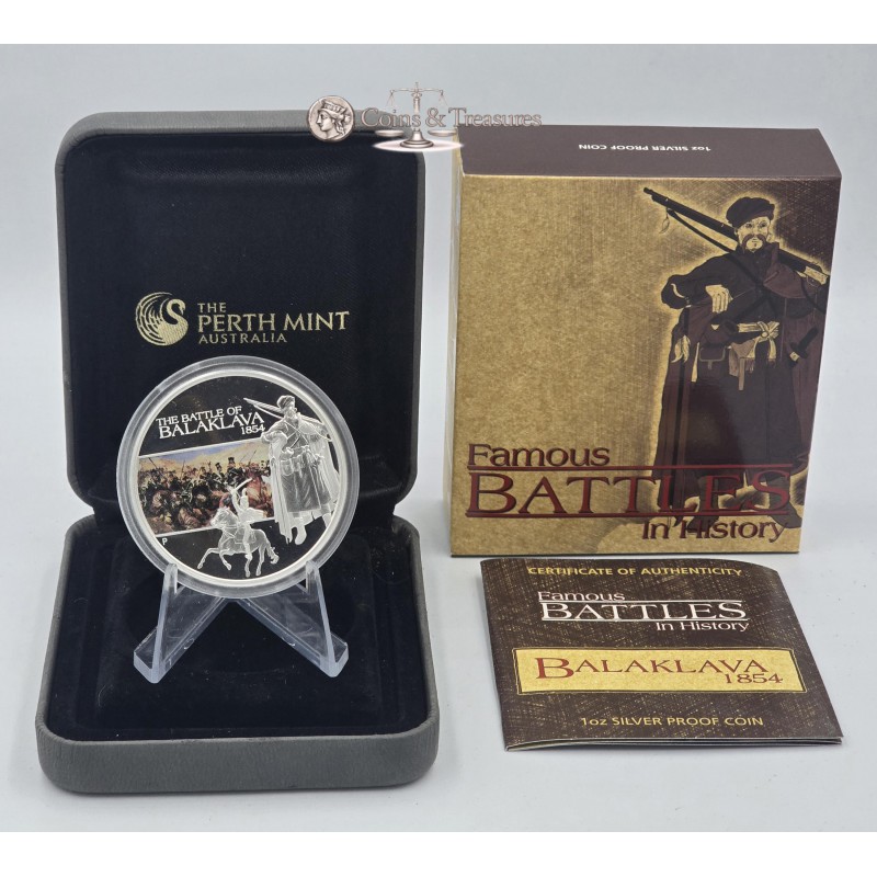 BALAKLAVA Famous Battles 1854 Silver Coin Tuvalu 2009 GOLD AND SILVER BULLION