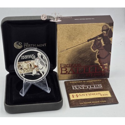 HASTINGS Famous Battles 1066 Silver Coin Tuvalu 2009