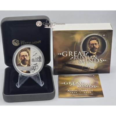 CHEKHOV Anton Great Russian minds Silver Coin Tuvalu 2010