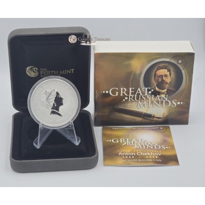 CHEKHOV Anton Great Russian minds Silver Coin Tuvalu 2010