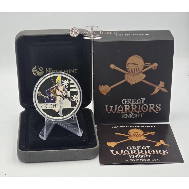 MEDIEVAL KNIGHT Great Warrior Silver Coin Tuvalu 2010 GOLD AND SILVER BULLION