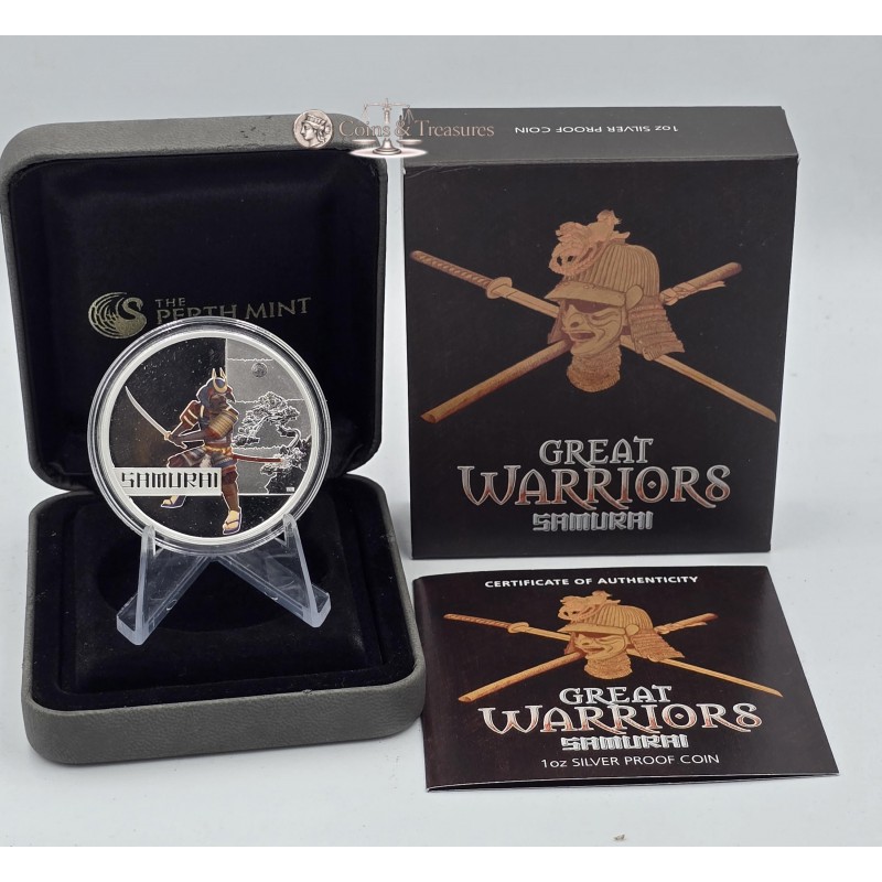 SAMURAI Japanese Great Warrior Silver Coin Tuvalu 2010 GOLD AND SILVER BULLION