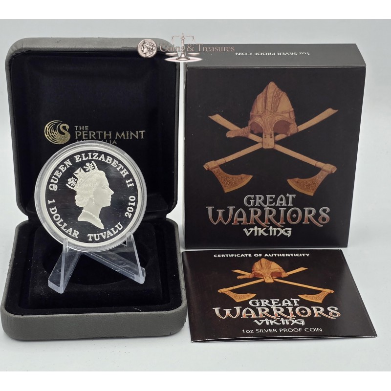 VIKING Norseman Great Warrior Silver Coin Tuvalu 2010 GOLD AND SILVER BULLION