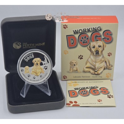 Working Dogs LABRADOR RETRIEVER Guide dog Silver Coin Tuvalu 2011