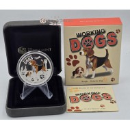 Working Dogs BEAGLE detector dog Silver Coin Tuvalu 2011