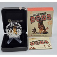 Working Dogs GERMAN SHEPHERD police dog Silver Coin Tuvalu 2011