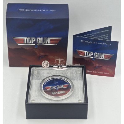 TOP GUN 40th Anniversary 1 Oz Silver Coin Tuvalu 2026