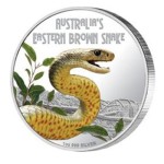 SNAKE Eastern Brown Deadly Dangerous Silver Coin Tuvalu 2010 GOLD AND SILVER BULLION