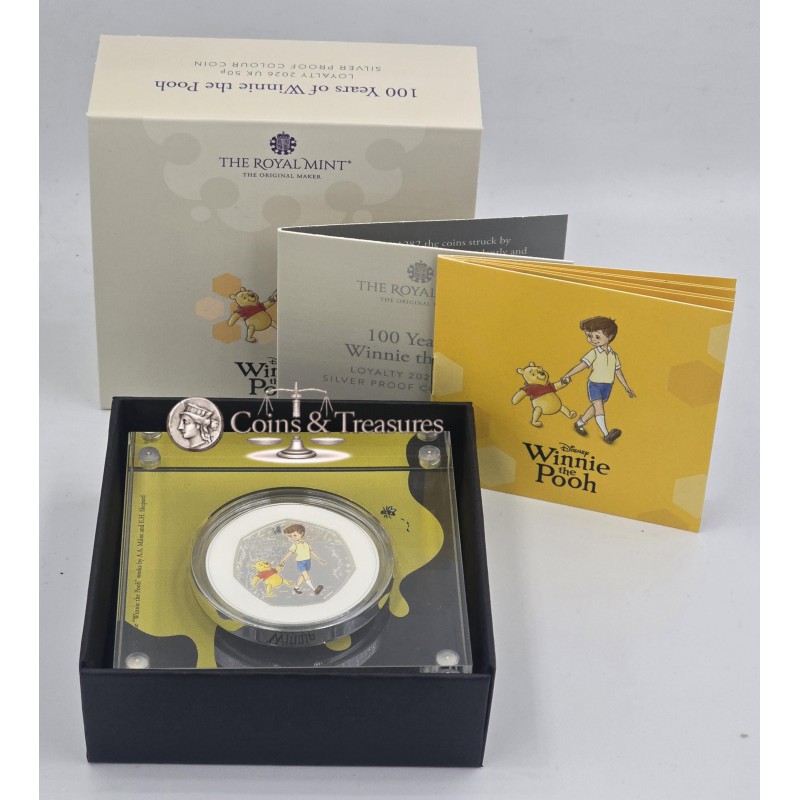 UK Winnie the Pooh Disney 2026 Loyalty Silver Proof Coin WORLD COINS