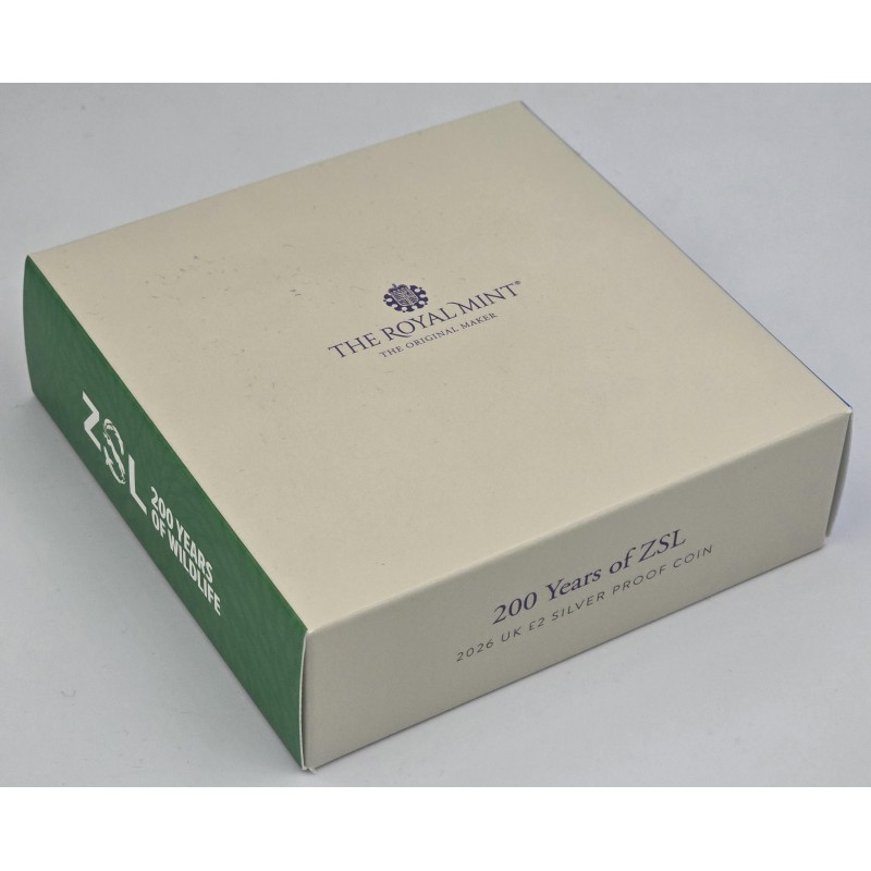 UK £2 200 Years London Zoo 2026 Silver Proof Coin WORLD COINS