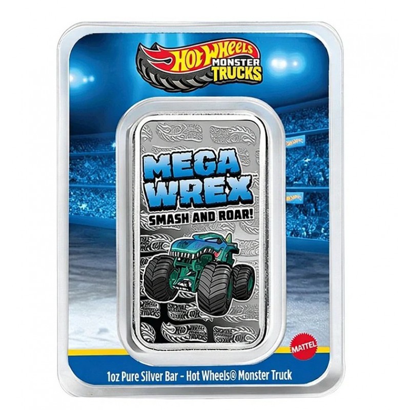 Hot Wheels Mega Wrex 1oz Silver PAMP Bar 999 coin GOLD AND SILVER BULLION