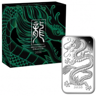 Australia 1 oz Silver 2026 Rectangular Dragon Proof coin bar