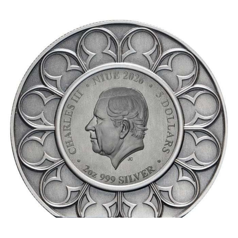 ST EDWARDS CROWN Royal Crown Jewels 2 Oz Silver Coin Niue 2026 GOLD AND SILVER BULLION