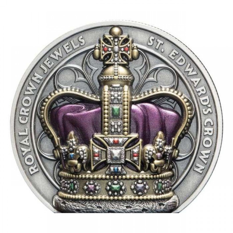ST EDWARDS CROWN Royal Crown Jewels 2 Oz Silver Coin Niue 2026 GOLD AND SILVER BULLION