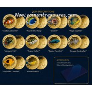 THE MOST INTERESTING CORAL FISH 10 Coins Complete collection 1/1000 999 Gold