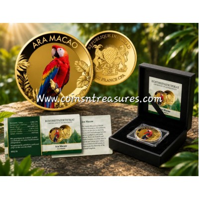 Scarlet Macaw Parrot Bird 1/1000 Oz Gold Coin