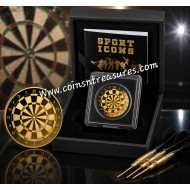 Dartboard Darts Game 1/1000 Oz Gold Coin