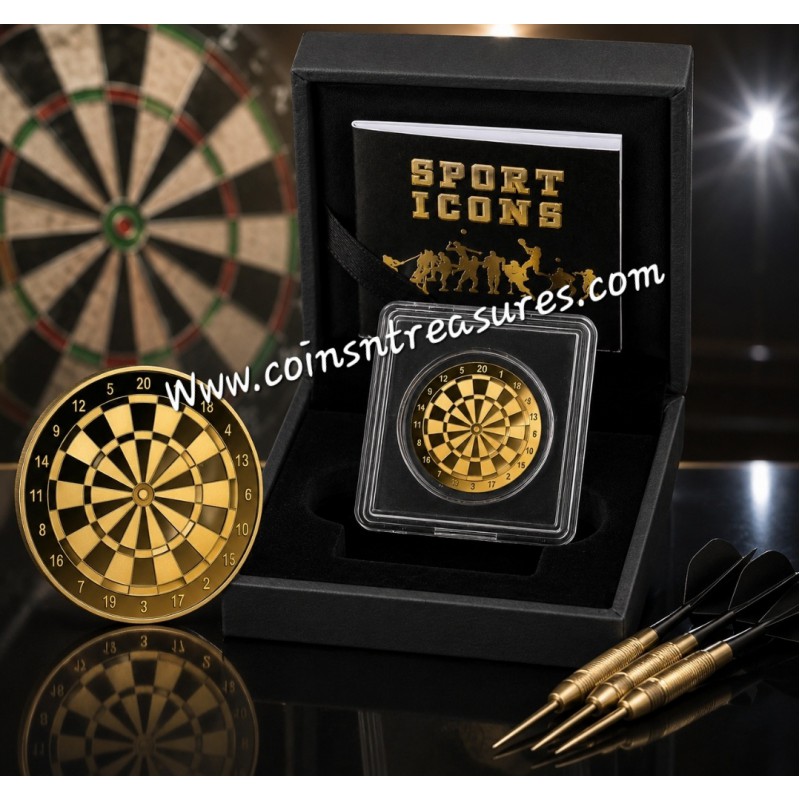 Dartboard Darts Game 1/1000 Oz Gold Coin GOLD AND SILVER BULLION