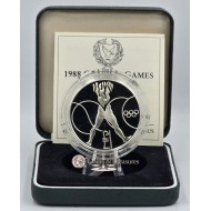 CYPRUS 1988 SILVER PROOF COIN 1 POUND OLYMPIC GAMES SEOUL