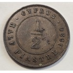 CYPRUS KGV 1/2 PIASTRE COIN 1930 IN AU WORLD COINS