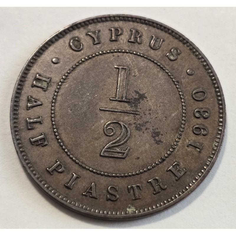CYPRUS KGV 1/2 PIASTRE COIN 1930 IN AU WORLD COINS