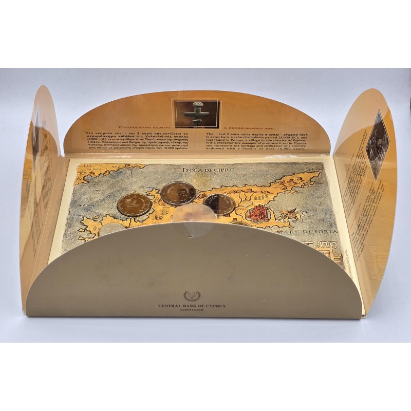 CYPRUS 2008 COMPLETE YEAR EURO COIN SET RARE FOLDER WORLD COINS