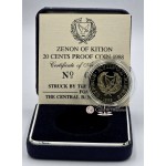CYPRUS 1988 PROOF 20 CENT ZENON KITIEUS 1989 COIN WORLD COINS