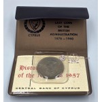 CYPRUS 1957 100 MILS COIN IN ORIGINAL WALLET WORLD COINS