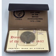 CYPRUS 1957 100 MILS COIN IN ORIGINAL WALLET